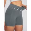 imagebaleaf Sweatleaf Womens Workout Shorts Light Compression High Waisted Yoga Spandex Volleyball Biker Shorts 3 PocketsGrey