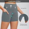 imagebaleaf Sweatleaf Womens Workout Shorts Light Compression High Waisted Yoga Spandex Volleyball Biker Shorts 3 PocketsGrey