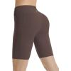 imagebaleaf Women 8quot Biker Shorts with Pockets High Waisted Workout Short Tummy Control Yoga Gym Spandex Running VolleyballBrown