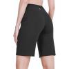 imagebaleaf Womens 10quot Long Bermuda Shorts Above Knee Length with 3 Pockets Walking Athletic Workout High Rise Yoga RunningBlack