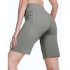 imagebaleaf Womens 10quot Long Bermuda Shorts Above Knee Length with 3 Pockets Walking Athletic Workout High Rise Yoga RunningGrey