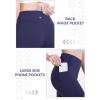 imagebaleaf Womens 10quot Long Bermuda Shorts Above Knee Length with 3 Pockets Walking Athletic Workout High Rise Yoga RunningNavy Blue