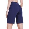 imagebaleaf Womens 10quot Long Bermuda Shorts Above Knee Length with 3 Pockets Walking Athletic Workout High Rise Yoga RunningNavy Blue