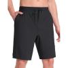 imagebaleaf Mens Athletic Running Shorts 9 Inch Quick Dry Workout Zipper Pocket for Gym BasketballBlack
