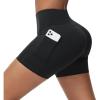 imagebaleaf Sweatleaf Womens Workout Shorts Light Compression High Waisted Yoga Spandex Volleyball Biker Shorts 3 PocketsBlack