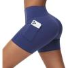imagebaleaf Sweatleaf Womens Workout Shorts Light Compression High Waisted Yoga Spandex Volleyball Biker Shorts 3 PocketsBlue