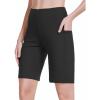 imagebaleaf Womens 10quot Long Bermuda Shorts Above Knee Length with 3 Pockets Walking Athletic Workout High Rise Yoga RunningBlack