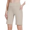 imagebaleaf Womens 10quot Long Bermuda Shorts Above Knee Length with 3 Pockets Walking Athletic Workout High Rise Yoga RunningLight Khaki