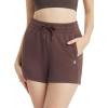 imagebaleaf Womens 12quot Long Bermuda Shorts Knee Length Cotton Athletic Shorts Sweat Casual Lounge Walking Summer4dark Brown