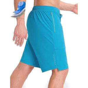 imagebaleaf Mens Mountain Bike Shorts 4D Padded Loosefit MTB Cycling Lightweight Bicycle Biking Shorts Zipper PocketsAqua Blue