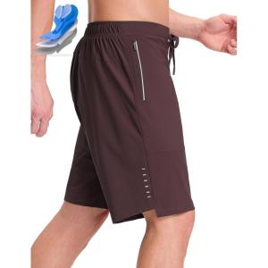 imagebaleaf Mens Mountain Bike Shorts 4D Padded Loosefit MTB Cycling Lightweight Bicycle Biking Shorts Zipper PocketsDark Brown