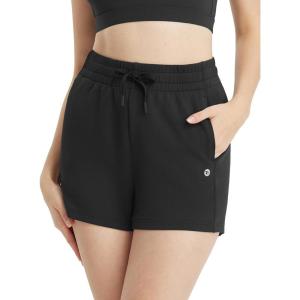 imagebaleaf Womens 12quot Long Bermuda Shorts Knee Length Cotton Athletic Shorts Sweat Casual Lounge Walking Summer4black