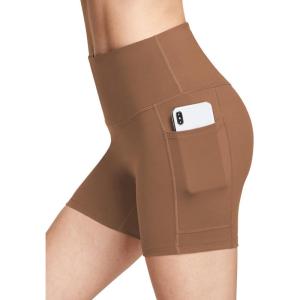 imagebaleaf Womens 8quot 5quot 3quot Biker Shorts High Waist Yoga Workout Gym Running Volleyball Spandex Shorts with PocketsBrownsofter
