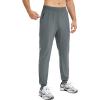 imagebaleaf Mens Joggers Pants Athletic Workout Track Running Gym Lightweight Quick Dry Tapered Jogger Zipper PocketsDrak Gray