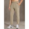 imagebaleaf Mens Joggers Pants Athletic Workout Track Running Gym Lightweight Quick Dry Tapered Jogger Zipper PocketsKhaki