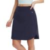 imagebaleaf Skorts for Women 20quot Golf Athletic Tennis Skirts Knee Length Pickleball Hiking Casual Skort Zipper Pockets UPF50Navy Blue