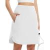 imagebaleaf Skorts for Women 20quot Golf Athletic Tennis Skirts Knee Length Pickleball Hiking Casual Skort Zipper Pockets UPF50White