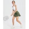imagebaleaf Womens Pleated Tennis Skirt Golf Skorts for Woman High Waisted Lightweight Athletic Shorts PocketsArmy Green
