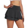 imagebaleaf Womens Pleated Tennis Skirts Athletic Golf Skorts for Women with Pockets Shorts High Waisted Workout Layered RuffleBlack