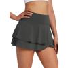 imagebaleaf Womens Pleated Tennis Skirts Athletic Golf Skorts for Women with Pockets Shorts High Waisted Workout Layered RuffleDark Grey