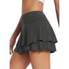 imagebaleaf Womens Pleated Tennis Skirts Athletic Golf Skorts for Women with Pockets Shorts High Waisted Workout Layered RuffleDark Grey