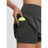 imagebaleaf Womens Pleated Tennis Skirts Athletic Golf Skorts for Women with Pockets Shorts High Waisted Workout Layered RuffleDark Grey