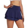 imagebaleaf Womens Pleated Tennis Skirts Athletic Golf Skorts for Women with Pockets Shorts High Waisted Workout Layered RuffleNavy