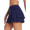 imagebaleaf Womens Pleated Tennis Skirts Athletic Golf Skorts for Women with Pockets Shorts High Waisted Workout Layered RuffleNavy