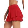 imagebaleaf Womens Pleated Tennis Skirts Athletic Golf Skorts for Women with Pockets Shorts High Waisted Workout Layered RuffleRed