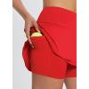 imagebaleaf Womens Pleated Tennis Skirts Athletic Golf Skorts for Women with Pockets Shorts High Waisted Workout Layered RuffleRed