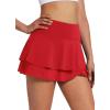 imagebaleaf Womens Pleated Tennis Skirts Athletic Golf Skorts for Women with Pockets Shorts High Waisted Workout Layered RuffleRed
