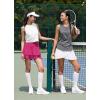 imagebaleaf Womens Pleated Tennis Skirts Athletic Golf Skorts for Women with Pockets Shorts High Waisted Workout Layered RuffleRose