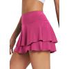 imagebaleaf Womens Pleated Tennis Skirts Athletic Golf Skorts for Women with Pockets Shorts High Waisted Workout Layered RuffleRose