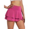 imagebaleaf Womens Pleated Tennis Skirts Athletic Golf Skorts for Women with Pockets Shorts High Waisted Workout Layered RuffleRose