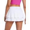imagebaleaf Womens Pleated Tennis Skirts Athletic Golf Skorts for Women with Pockets Shorts High Waisted Workout Layered RuffleWhite