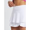 imagebaleaf Womens Pleated Tennis Skirts Athletic Golf Skorts for Women with Pockets Shorts High Waisted Workout Layered RuffleWhite