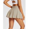 imagebaleaf Womens Tennis Skirts High Waisted Tummy Control Pleated Athletic Golf Skorts Skirts for Running with 2 PocketsKhaki