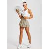 imagebaleaf Womens Tennis Skirts High Waisted Tummy Control Pleated Athletic Golf Skorts Skirts for Running with 2 PocketsKhaki