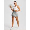 imagebaleaf Womens Tennis Skirts High Waisted Tummy Control Pleated Athletic Golf Skorts Skirts for Running with 2 PocketsLight Gray