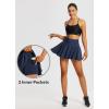 imagebaleaf Womens Tennis Skirts High Waisted Tummy Control Pleated Athletic Golf Skorts Skirts for Running with 2 PocketsNavy