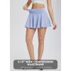 imagebaleaf Womens Tennis Skirts High Waisted Tummy Control Pleated Athletic Golf Skorts Skirts for Running with 2 PocketsSnow Blue2 Side Pockets