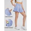imagebaleaf Womens Tennis Skirts High Waisted Tummy Control Pleated Athletic Golf Skorts Skirts for Running with 2 PocketsSnow Blue2 Side Pockets