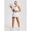imagebaleaf Womens Tennis Skirts High Waisted Tummy Control Pleated Athletic Golf Skorts Skirts for Running with 2 PocketsWhite