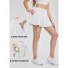 imagebaleaf Womens Tennis Skirts High Waisted Tummy Control Pleated Athletic Golf Skorts Skirts for Running with 2 PocketsWhite2 Side Pockets
