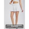 imagebaleaf Womens Tennis Skirts High Waisted Tummy Control Pleated Athletic Golf Skorts Skirts for Running with 2 PocketsWhite2 Side Pockets