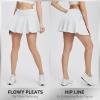 imagebaleaf Womens Tennis Skirts High Waisted Tummy Control Pleated Athletic Golf Skorts Skirts for Running with 2 PocketsWhite2 Side Pockets