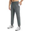 imagebaleaf Mens Joggers Pants Athletic Workout Track Running Gym Lightweight Quick Dry Tapered Jogger Zipper PocketsDrak Gray