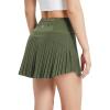 imagebaleaf Womens Pleated Tennis Skirt Golf Skorts for Woman High Waisted Lightweight Athletic Shorts PocketsArmy Green