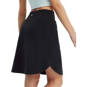 imagebaleaf Skorts for Women 20quot Golf Athletic Tennis Skirts Knee Length Pickleball Hiking Casual Skort Zipper Pockets UPF50Black