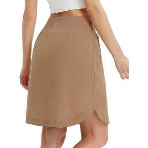 imagebaleaf Skorts for Women 20quot Golf Athletic Tennis Skirts Knee Length Pickleball Hiking Casual Skort Zipper Pockets UPF50Brown